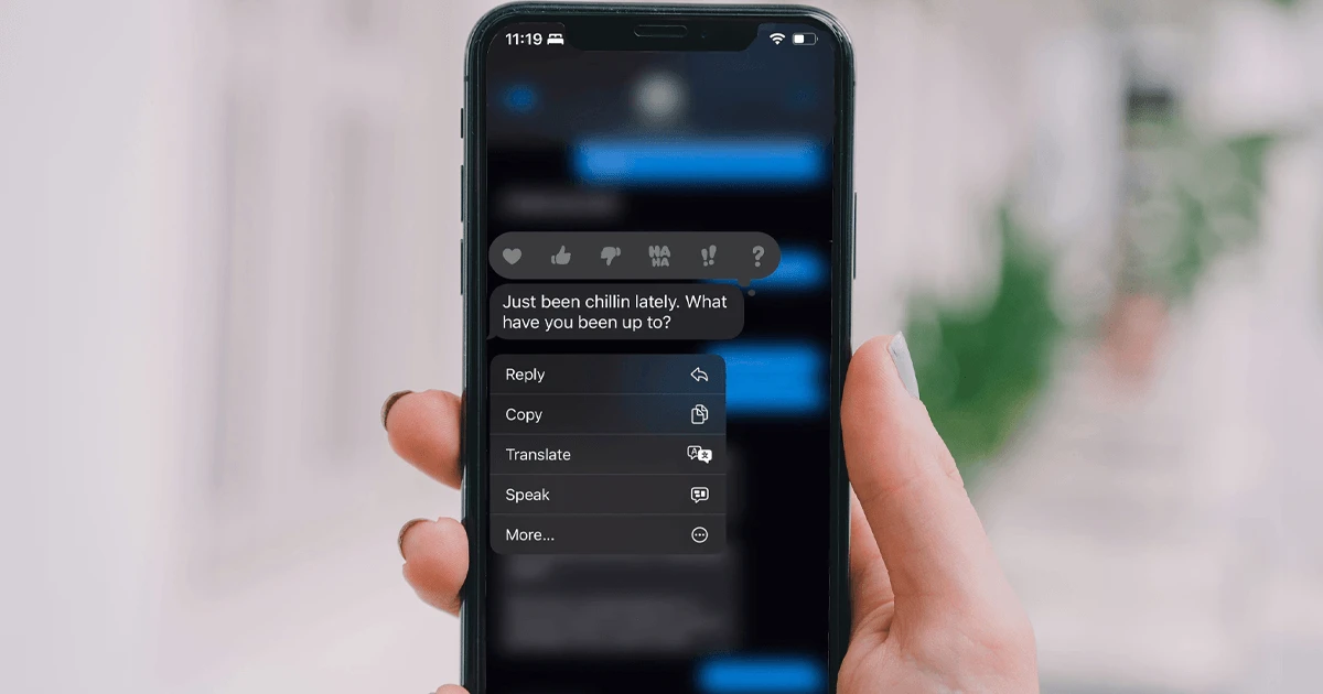 iPhone上的模糊文本：iMessage